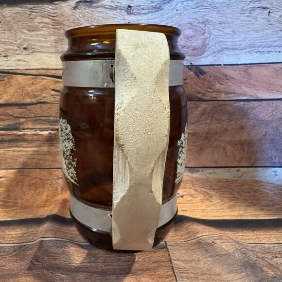 Vintage Gettysburg Pennsylvania Souvenir Brown Mug Wood Hamdle Siesta Ware Cask - Picture 3 of 6